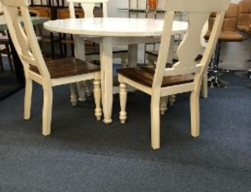 Table w/ Lazy Susan 499.95,   4 White/Wood Chairs 199.95 @ CR