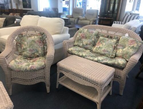 4-pc Wicker Patio Loveseat, Chair, Coffee/ End Tables 399.95 @ CR