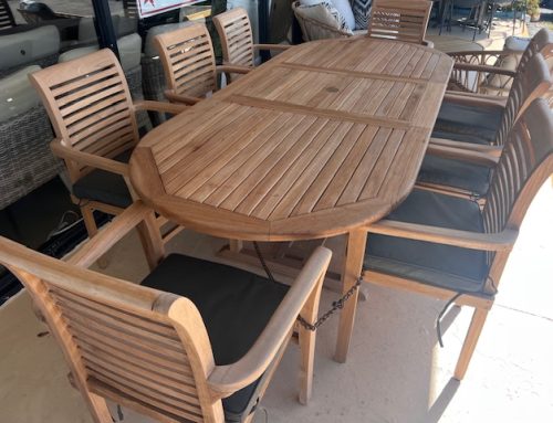 Teak Patio Table (8) Chairs | $2,199 | BR